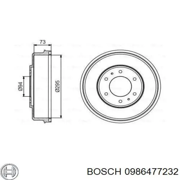 0986477232 Bosch Барабан гальмівний задній