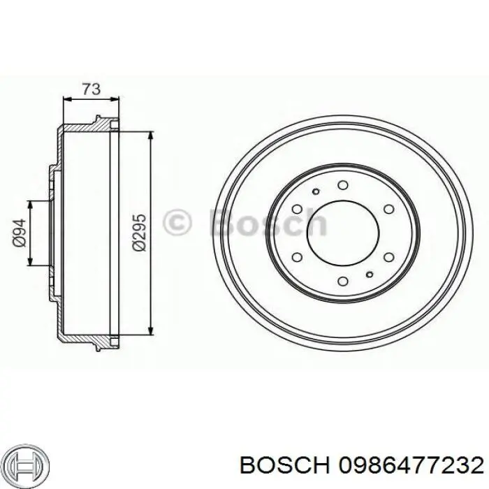 0986477232 Bosch барабан гальмівний задній