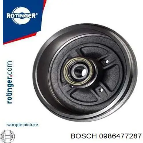 Барабан гальмівний задній 0986477287 Bosch