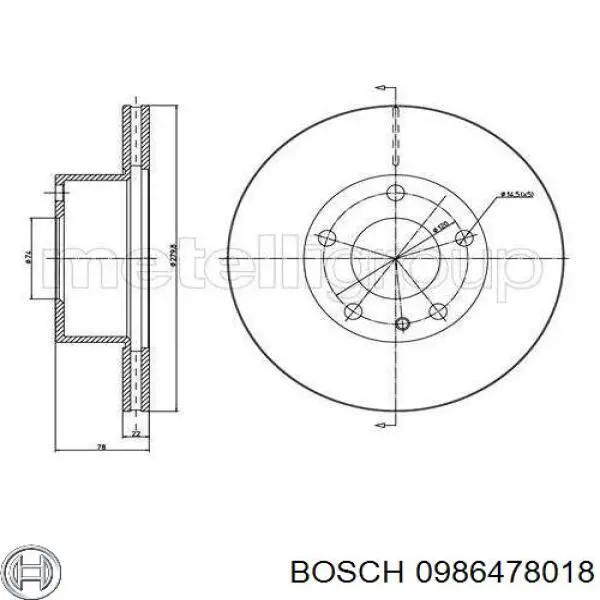 Купити 0986478018 Bosch Ротор гальмівний