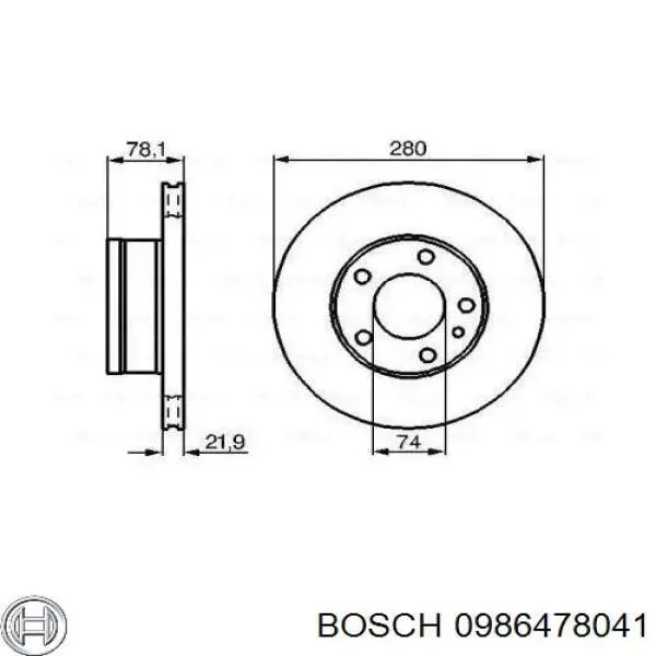 Диск переднього гальма Bosch 0986478041 ціна, від 36.36 USD