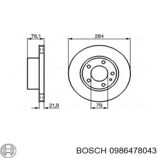 0986478043 Bosch Гальмо дискове переднє