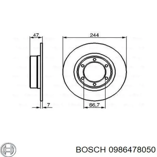 Диск переднього гальма Bosch 0986478050 ціна, від 30.35 USD