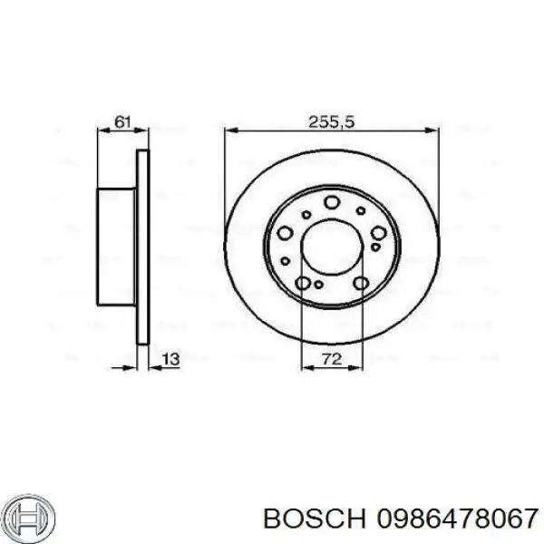 Купити 0986478067 Bosch Ротор гальмівний