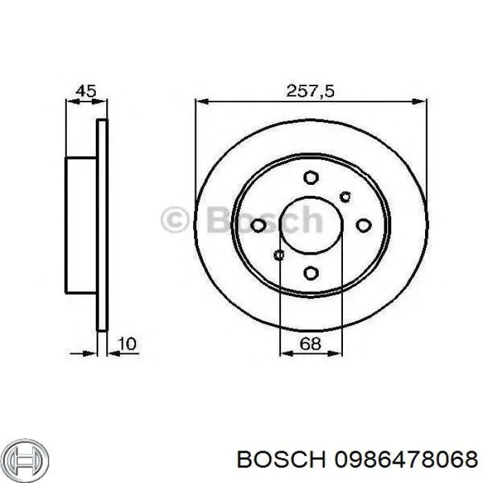 Диск переднього гальма Bosch 0986478068 ціна, від 17.44 USD