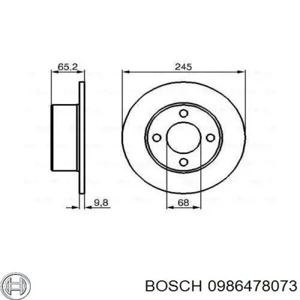 Задні дискові гальма Bosch 0986478073 ціна, від 23.42 USD