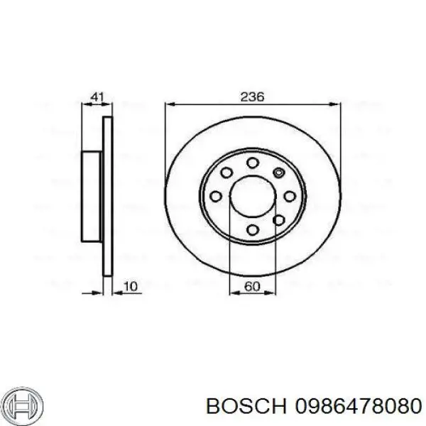 Диск переднього гальма Bosch 0986478080 ціна, від 16.87 USD