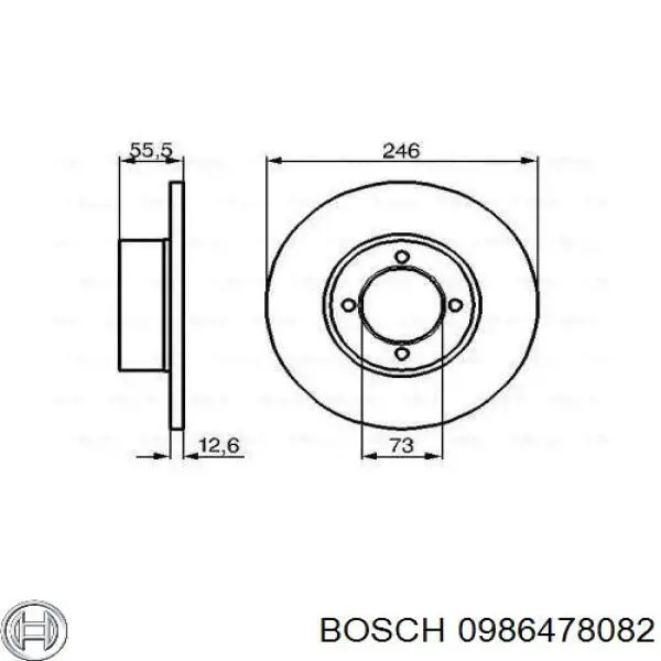 Диск переднього гальма Bosch 0986478082 ціна, від 24.79 USD