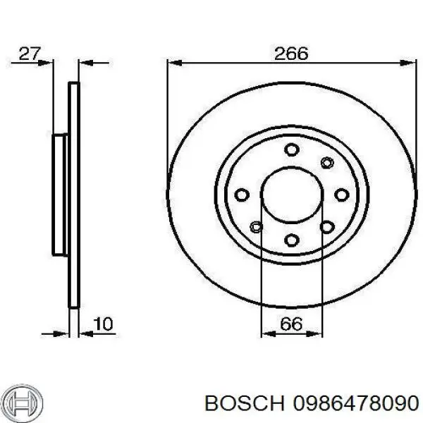 0986478090 Bosch Гальмо дискове переднє
