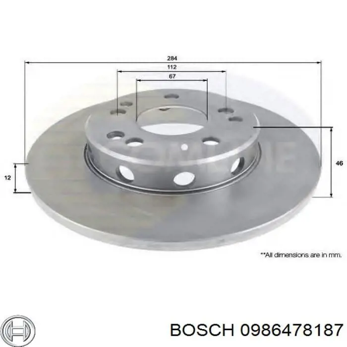 Гальмівні диски передні 0986478187 Bosch