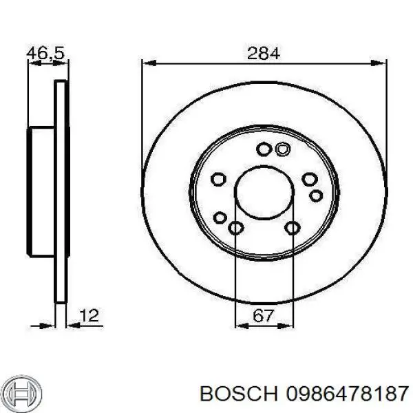Купити 0986478187 Bosch Ротор гальмівний