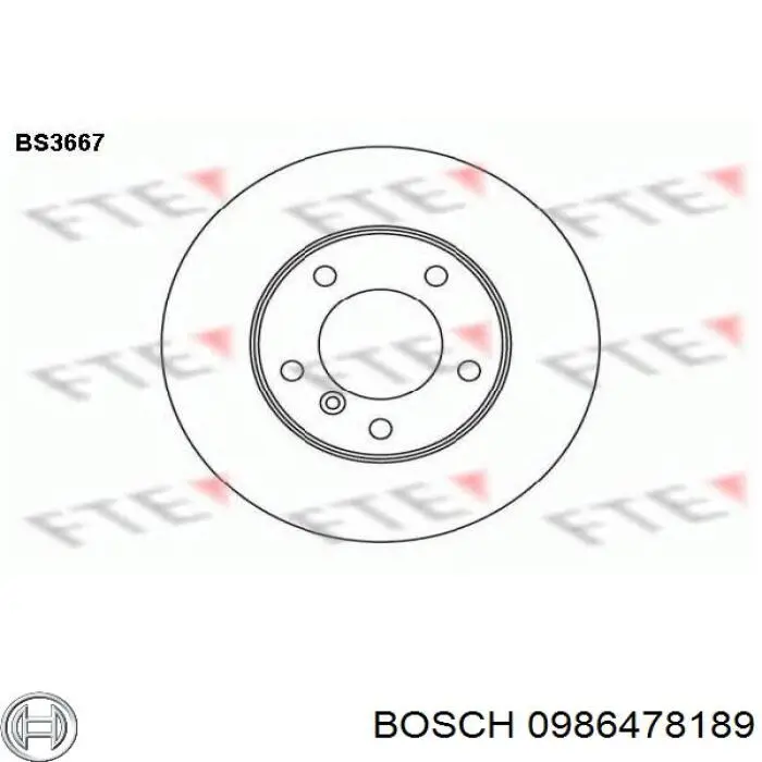 0986478189 Bosch Гальмо дискове переднє