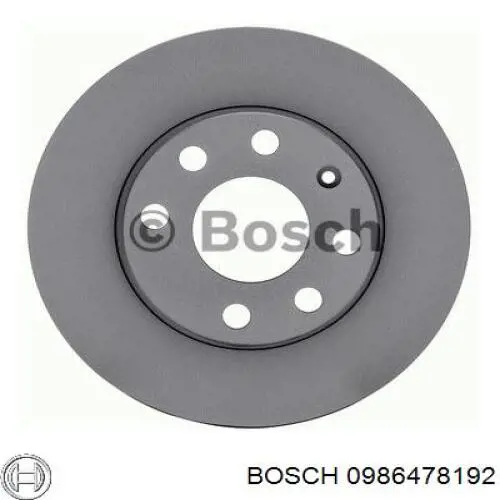 0986478192 Bosch диск гальмівний передній