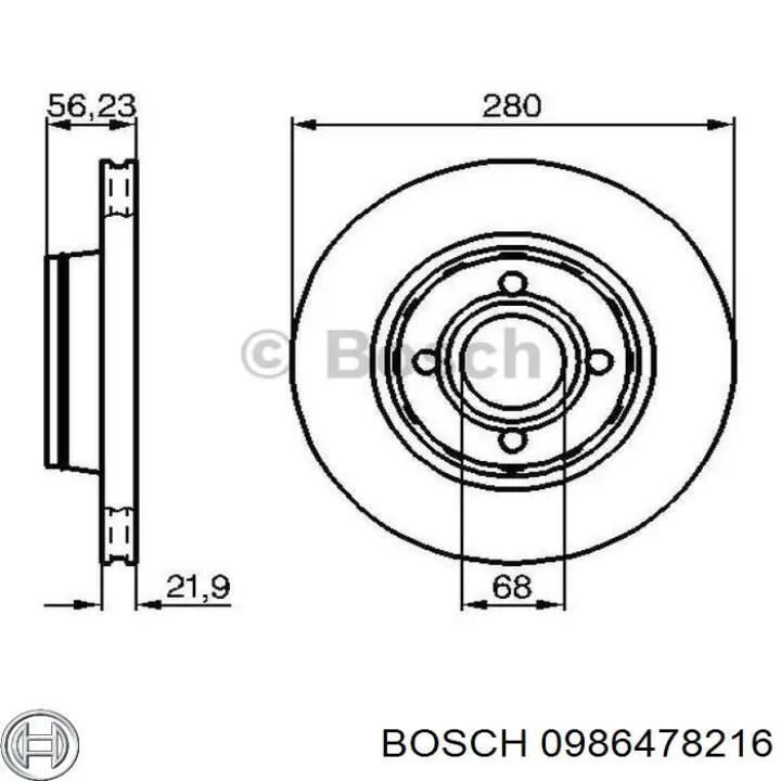 Гальмівні диски 0986478216 Bosch