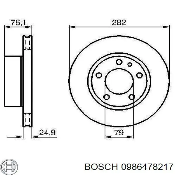 0986478217 Bosch диск гальмівний передній