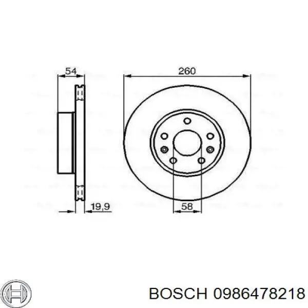 0986478218 Bosch диск гальмівний передній