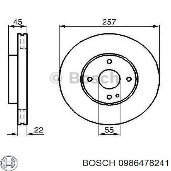 0986478241 Bosch Гальмо дискове переднє
