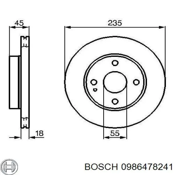 0986478241 Bosch диск гальмівний передній