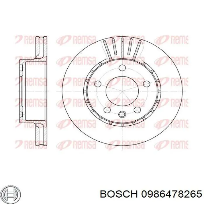 Гальмівні диски передні 0986478265 Bosch