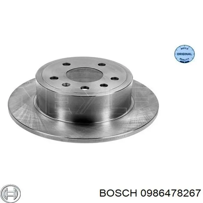0986478267 Bosch диск гальмівний задній