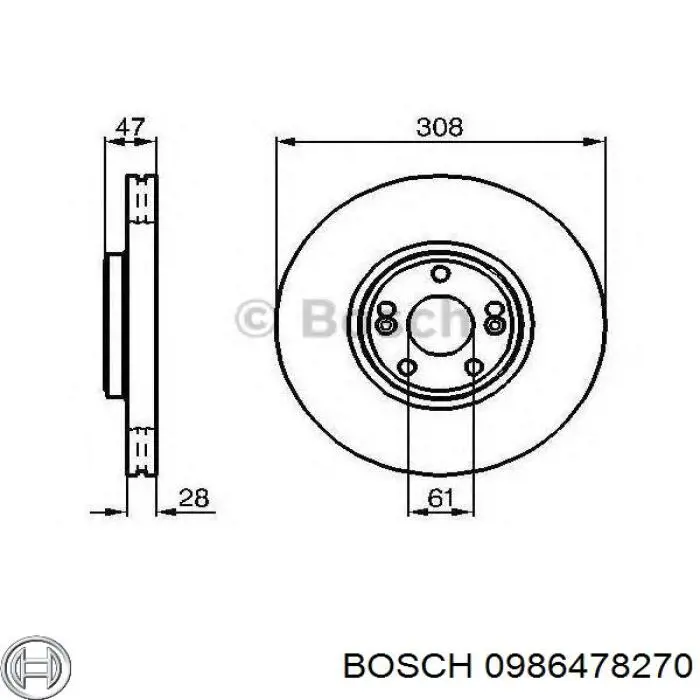 Купити 0986478270 Bosch Ротор гальмівний