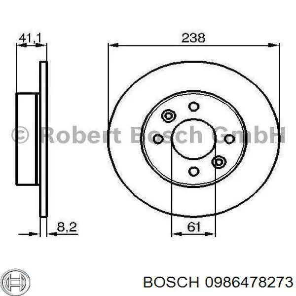 0986478273 Bosch диск гальмівний передній