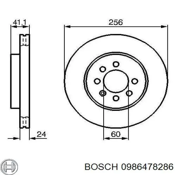 0986478286 Bosch диск гальмівний передній
