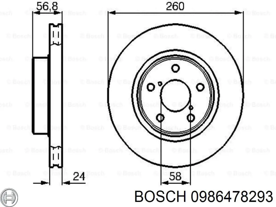 0986478293 Bosch диск гальмівний передній