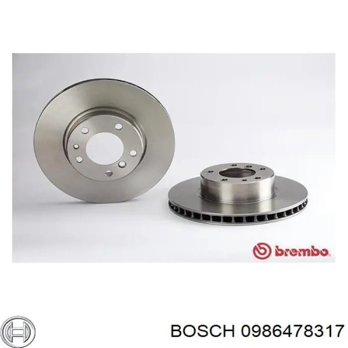 Диск переднього гальма Bosch 0986478317 ціна, від 46.02 USD