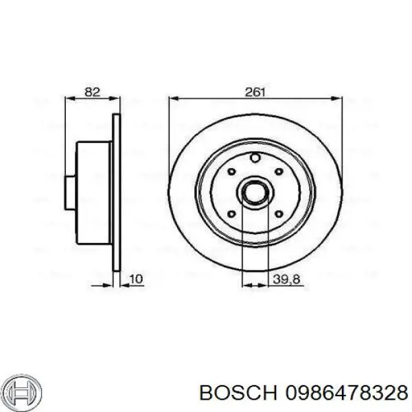 Диск гальмівний задній Bosch 0986478328
