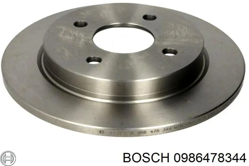 0986478344 Bosch диск гальмівний задній
