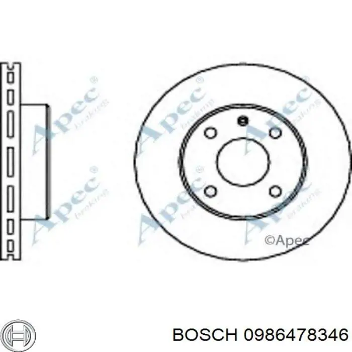 Диск переднього гальма Bosch 0986478346 ціна, від 28.23 USD