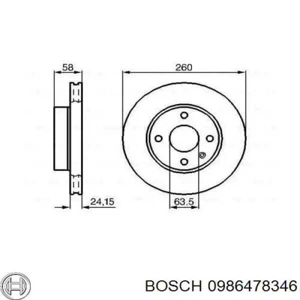 Купити 0986478346 Bosch Ротор гальмівний