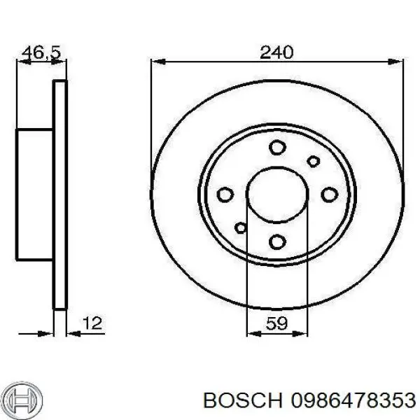 0986478353 Bosch диск гальмівний передній