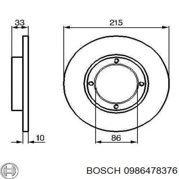 Купити 0986478376 Bosch Ротор гальмівний