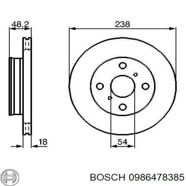 0986478385 Bosch диск гальмівний передній