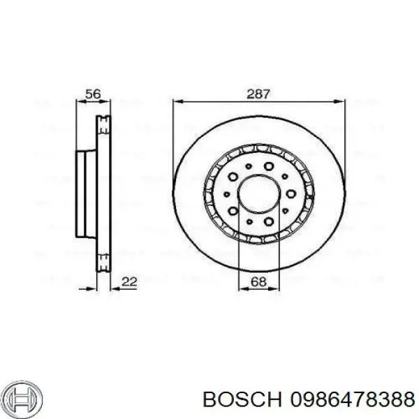 0986478388 Bosch диск гальмівний передній