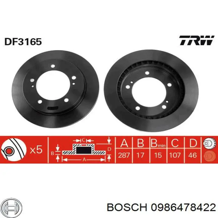 Купити 0986478422 Bosch Ротор гальмівний
