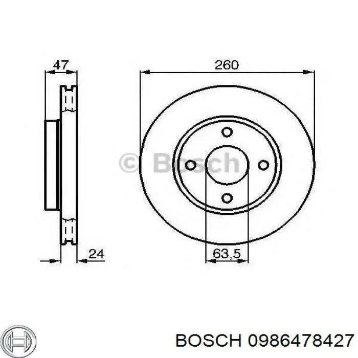 Купити 0986478427 Bosch Ротор гальмівний