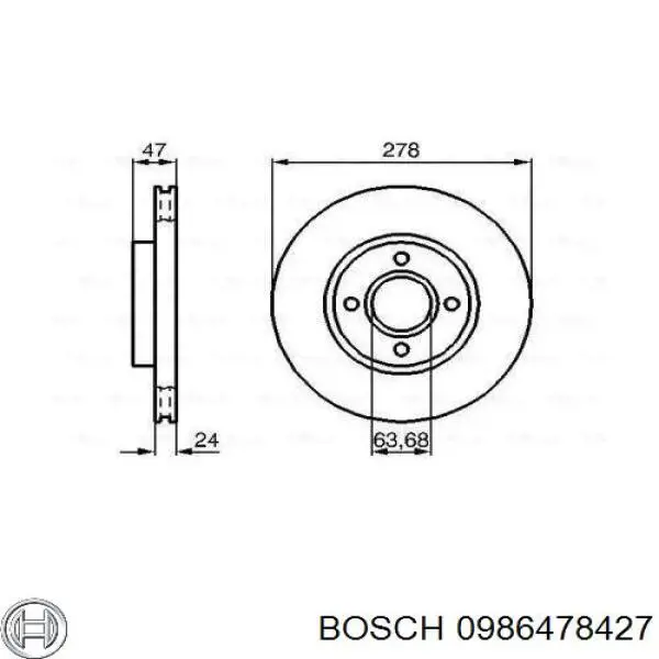 Гальмівні диски передні 0986478427 Bosch