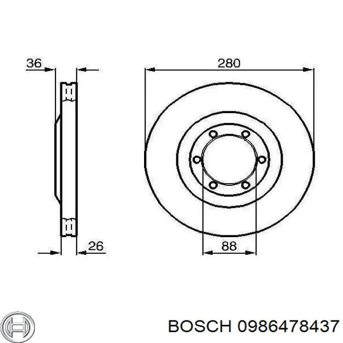 Гальмівні диски передні 0986478437 Bosch