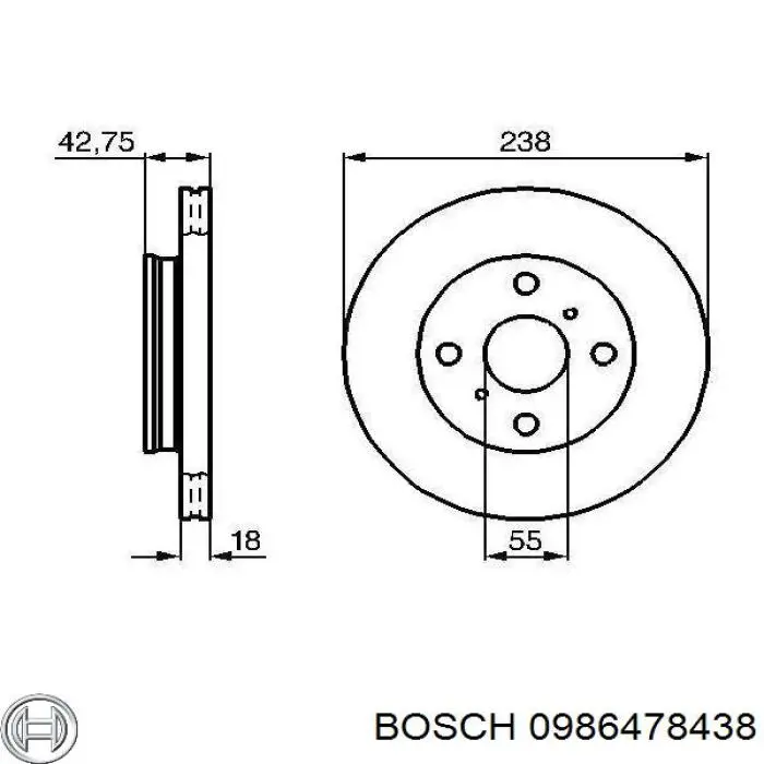 0986478438 Bosch диск гальмівний передній