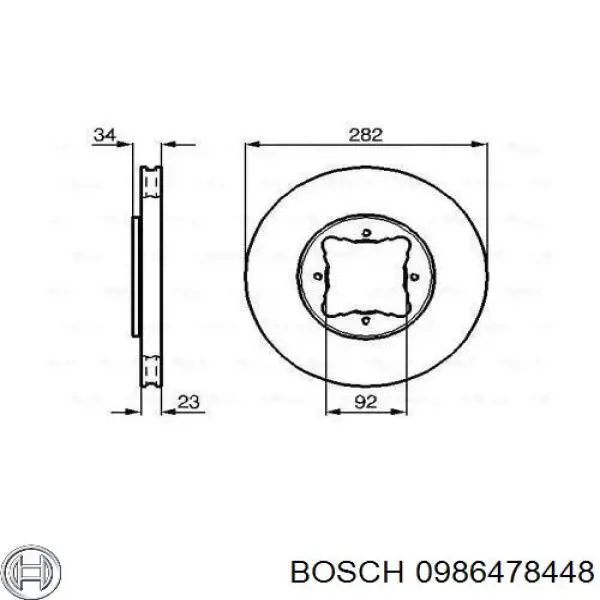 Гальмівні диски передні 0986478448 Bosch