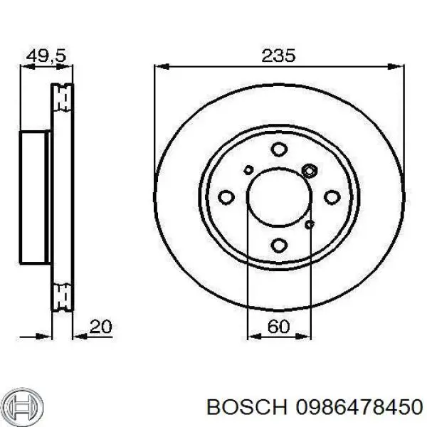 Купити 0986478450 Bosch Ротор гальмівний