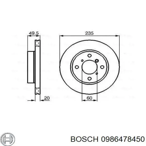 0986478450 Bosch диск гальмівний передній