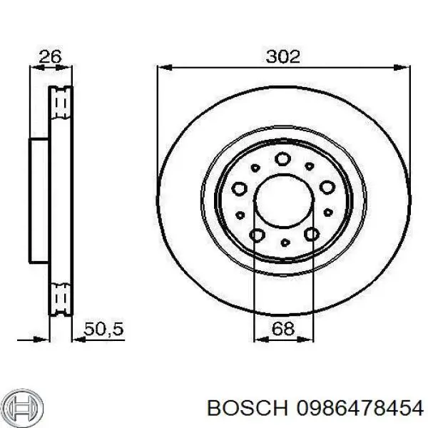 0986478454 Bosch диск гальмівний передній
