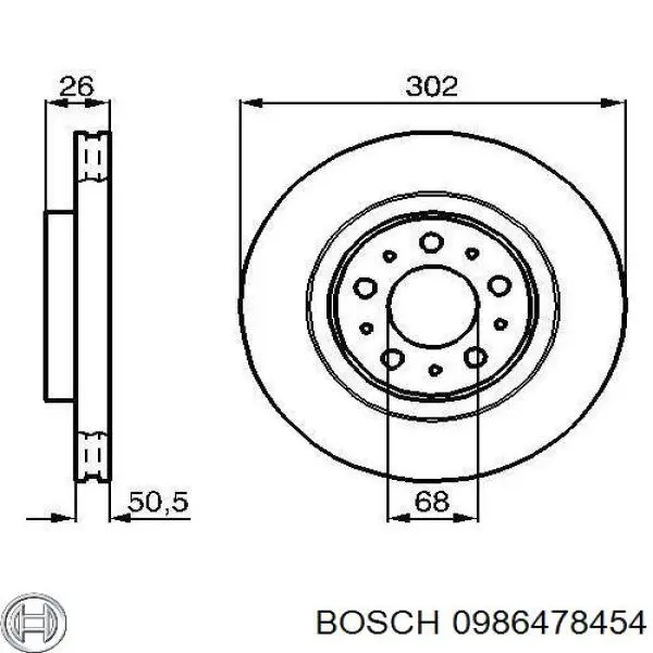 Диск переднього гальма Bosch 0986478454 ціна, від 38.33 USD