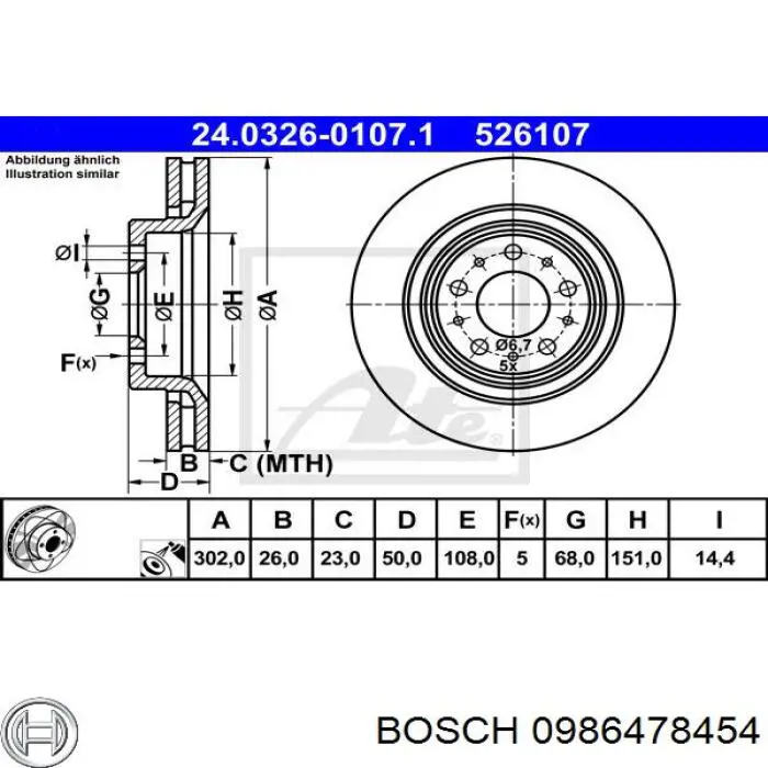 Купити 0986478454 Bosch Ротор гальмівний