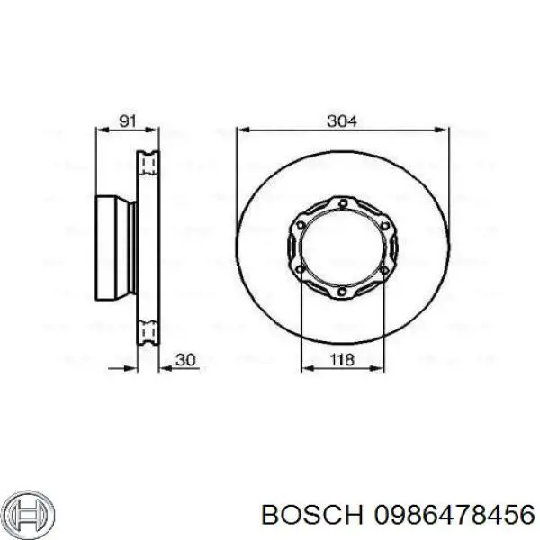 0986478456 Bosch Гальмо дискове переднє