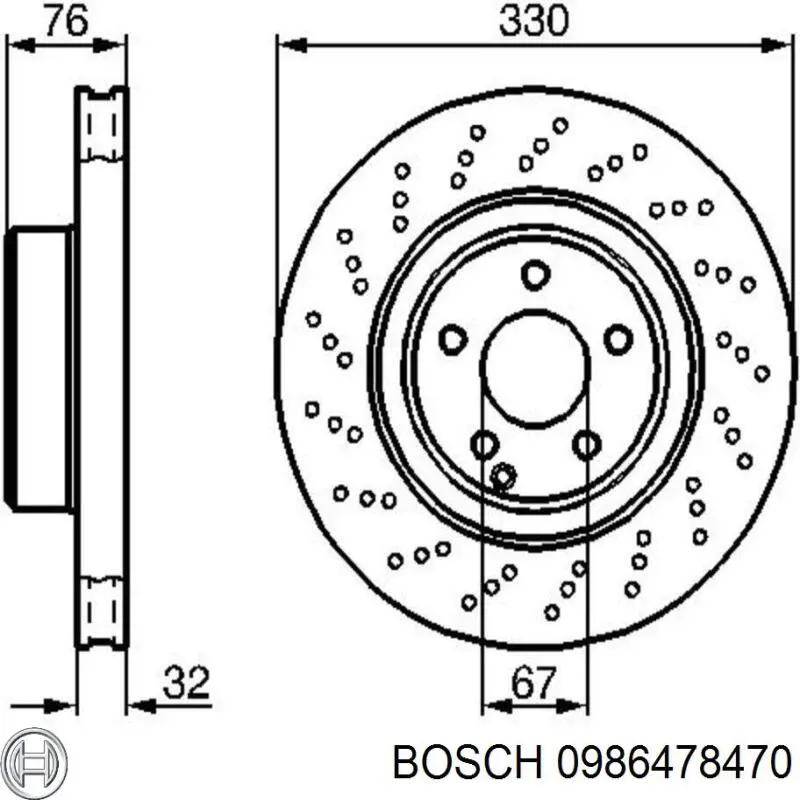 0986478470 Bosch диск гальмівний передній